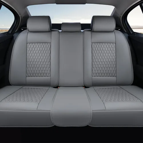 Vista 8 de Coverado Fundas de asiento de cuero para automóvil, fundas impermeables para asiento delantero de automóvil con soporte lumbar, ajuste universal