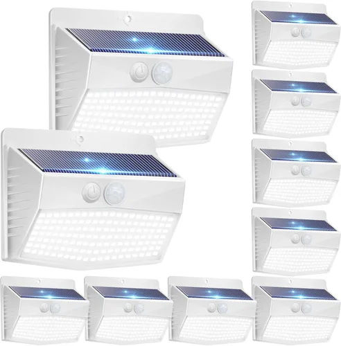 Vista 48 de Luces solares al aire libre, [138 LED/15 paquetes] Luces de pared con sensor de movimiento y seguridad solares con 3 modos de iluminación. Luces