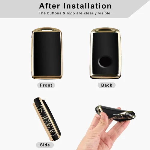 Vista 2 de QBUC - Funda protectora para llavero Mazda con llavero para Mazda 3, 3 Hatchback, CX-5, CX-9, CX-30 de 2019-2023