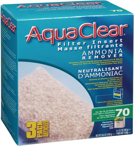 Vista 5 de Aqua Clear AquaClear 20 Insertos para remover amoníaco, medios de repuesto para filtro de acuario, A596