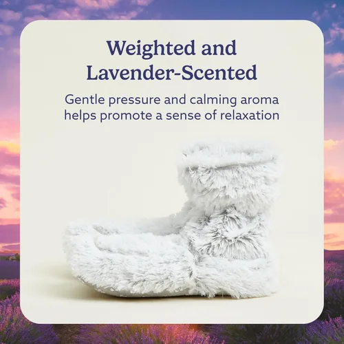 Vista 4 de warmies Microwaveable House Slipper Boots for Women - Womens Shoe Sizes 6-10 - Comfy, Soft & Fuzzy Indoor Bootie Slipper with Backs & Memory Foam