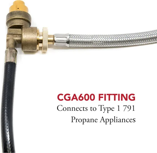 Vista 5 de Gas One 50143 Adaptador de manguera de propano de 4 pies, manguera convertidora de 1 lb a 20 lb