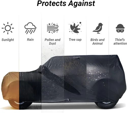 Vista 5 de Coverland Funda de auto SUV personalizada para Alfa Romeo Stelvio 2017-2025, impermeable para todo tipo de clima, fundas de automóvil