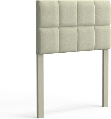 Vista 6 de Glenwillow Home Paio - Cabecera tapizada con panel de 20 pulgadas de alto, acolchado cuadrado de 2 filas, tamaño individual, color beige