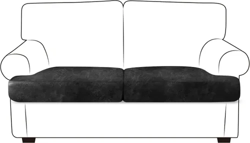 Vista 58 de ANARACHON Fundas de cojín de sofá con aspecto de cuero, juego de fundas de asiento de sofá, protector de muebles para sillón seccional, sofá biplaza
