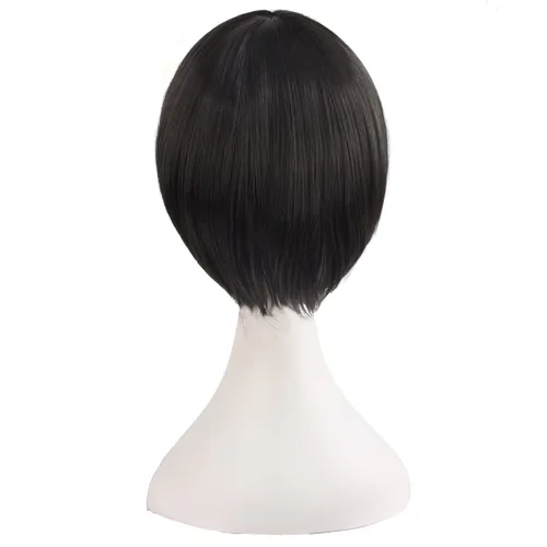 Vista 8 de MapofBeauty 20 pulgadas19.7 in doble cola recta pelo Cosplay pelucas (negro)