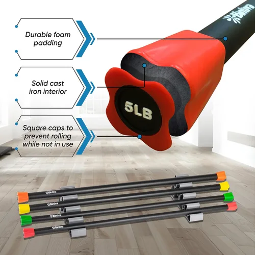 Vista 2 de Weighted Bar Set - Weighted Bars for Exercise