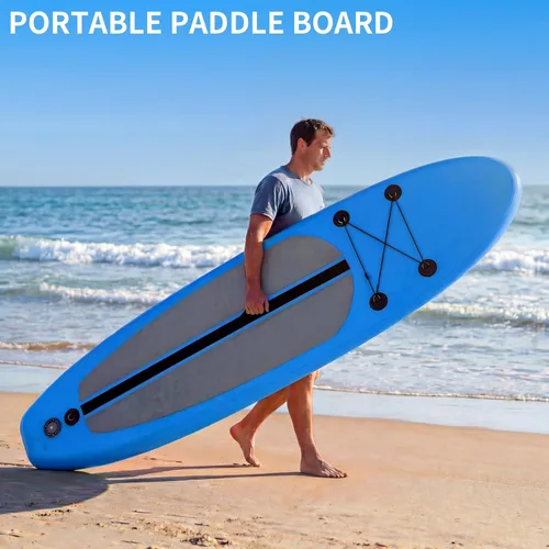 Vista 7 de TLSUNNY 10FT Inflatable Stand Up Paddle Board, 3 Fins Paddleboard with Full SUP Accessories for All Skill Levels, Portable Two-Way Hand Pump and