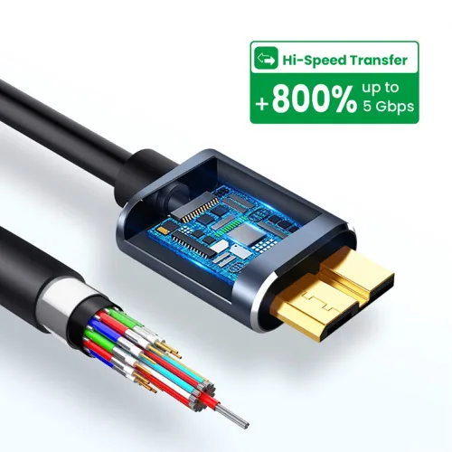 Vista 2 de Tianle Cable de disco duro, 0.5M/1.6ft 5Gbps USB 3.0 A a Micro USB B Lead Disco duro externo portátil compatible con WD, Seagate Expansion, Toshiba