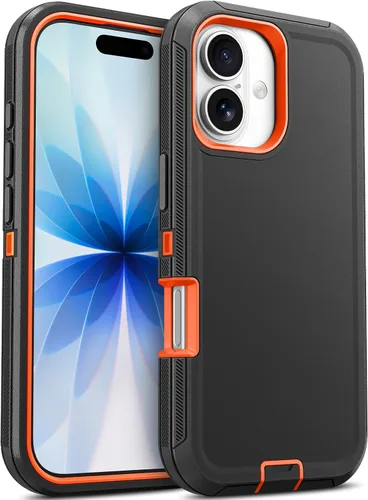 Vista 92 de Jelanry Funda para iPhone 15 5G de alta resistencia, protección resistente Negro