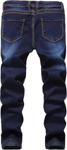 Vista 2 de Pantalones de mezclilla elásticos a la moda con corte ajustado para niño