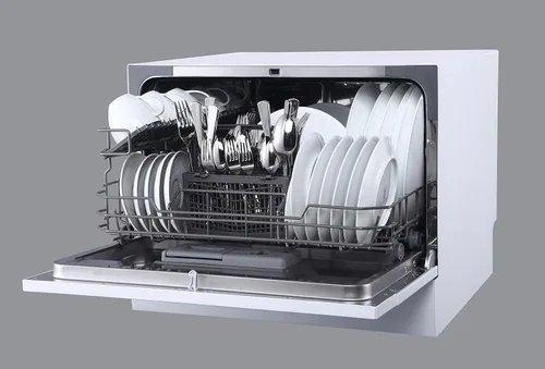 Vista 5 de SPT SD-2225DWA Energy Star - Lavavajillas para encimera con arranque retardado y LED, color blanco