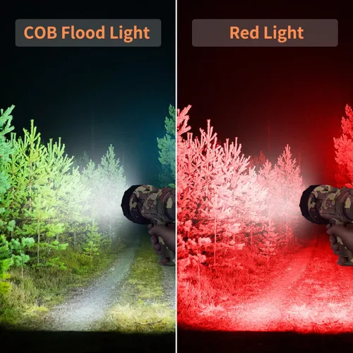 Vista 3 de BUYSIGHT Linterna Reflector Recargable Luz de Inundación, 1000000 Lúmenes Luces Puntuales de Mano IP67 Impermeable Linterna de Camping COB