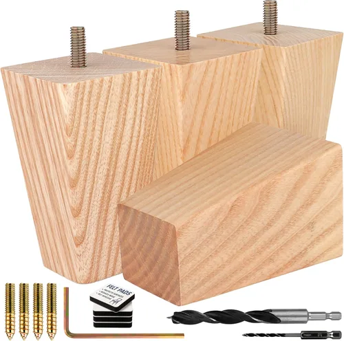 Vista 21 de Airy Abode Patas cuadradas premium de muebles en negro (kit de instalación completa) - Elige tu