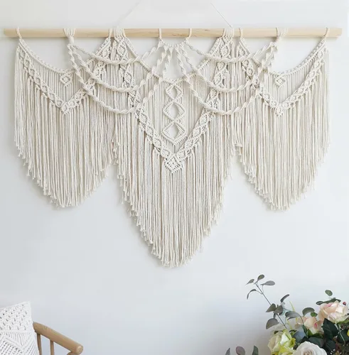 Vista 7 de Achart Colgante de Macramé para Pared Grande- Decoración de Pared Boho- Arte de Pared Grande- Decoración de Pared para Sala de Estar- Tapiz