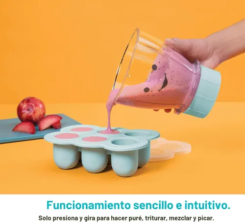 Vista 6 de NutriBullet NBY-50100 Sistema completo de fabricación de alimentos para bebés, 32 onzas, blanco, azul, transparente