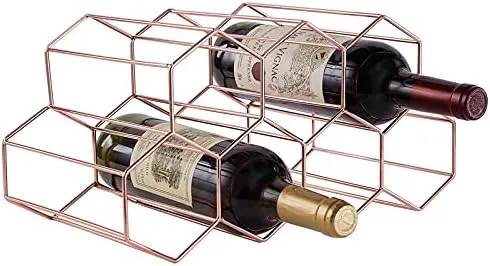 Vista 8 de Fomanish - Soporte para 7 botellas, estante de vino independiente, moderno soporte de mesa de metal para cocina y bodega Negro