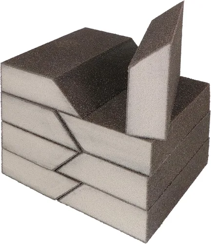 Bloques de lijado en ángulo de grano 60, bloque de arena de esponja gruesa, lavable y reutilizable, bloque de papel de lija húmedo y seco para