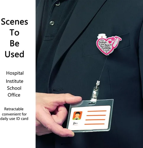 Vista 5 de XQLZY Skilled Enough to Restart - Carrete de insignia retráctil con clip de cocodrilo, divertido estetoscopio para tarjetas de identificación