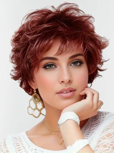 Vista 11 de TISHINING Pelucas rubias cortas en capas para mujeres blancas, longitud de la barbilla, color rubio ceniza, parte lateral, peluca Pixie Bob, cabello