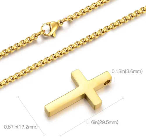 Vista 3 de Collar de cruz para hombres y mujeres, cadena de 24.0in (24 pulgadas)