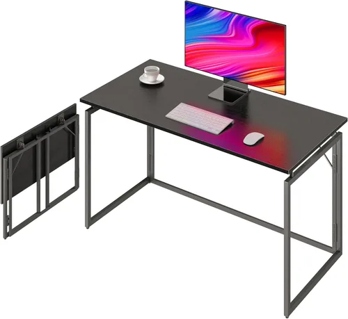 Vista 11 de alawooder Escritorio plegable – Escritorio plegable con parte superior de madera de 31.5 pulgadas para espacios pequeños No requiere montaje