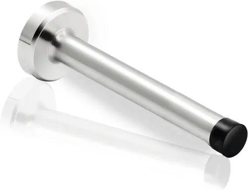 Vista 14 de Tope de puerta, tope de puerta negro de 4 pulgadas montado en la pared con puntas de parachoques de goma, protector de pared de acero inoxidable