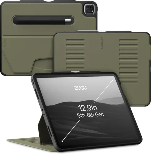 Vista 8 de ZUGU - Funda protectora ultradelgada para iPad Pro de 12.9 pulgadas de 5ª y 6ª generación de 2021/2022 con soporte, cubierta protectora delgada
