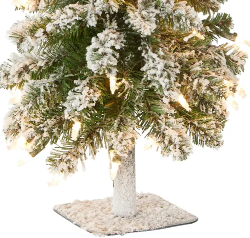Vista 3 de National Tree Company 2ft Pre-Lit Snowy Downswept Christmas Forestree