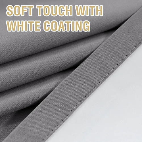 Vista 3 de H.VERSAILTEX Cortinas 100% de opacidad para cocina, con aislamiento térmico, cortinas opacas completas con forro blanco, cortinas de eficiencia