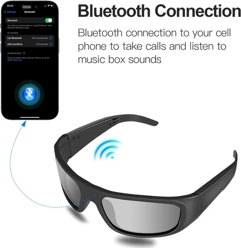 Vista 2 de OhO sunshine, Polarized Sunglasses with Bluetooth Speaker, Open Ear Audio, Athletic/Outdoor UV Protection and Voice Control