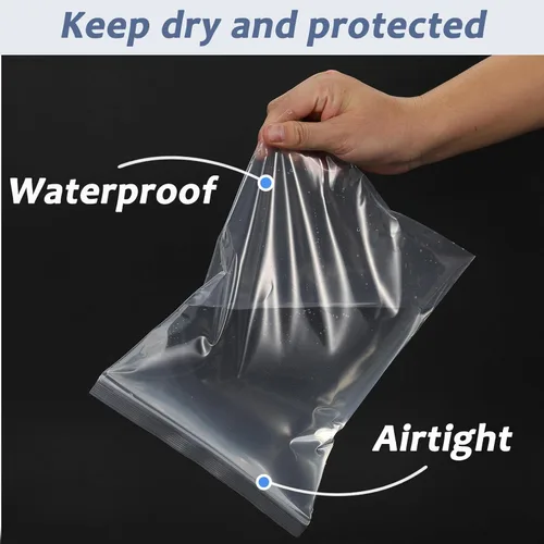 Vista 5 de 20 PCS Bolsas de Plástico con Cierre Zip de Polietileno Transparente Grandes de 18" x 23" Gruesas de 4 Mil, Bolsas con Cierre Recerrable Resistente