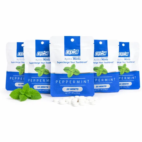 Vista 25 de Epic Mentas de Xilitol 100% - Sin Aspartamo, Sin Azúcar - Mentas con Sabor a Canela, 55 Piezas (Paquete de 5)