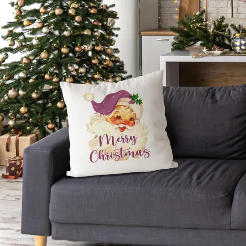Vista 4 de DOTAIN Fundas de almohada de Navidad, fundas de almohada de Navidad moradas de 18 x 18 pulgadas, decoración de Navidad morada para el hogar