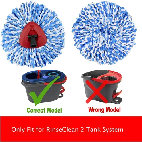 Vista 2 de Cabezales de repuesto para trapeador giratorio compatibles con el sistema de mopa RinseClean de 2 tanques, cabezales de repuesto de mopa