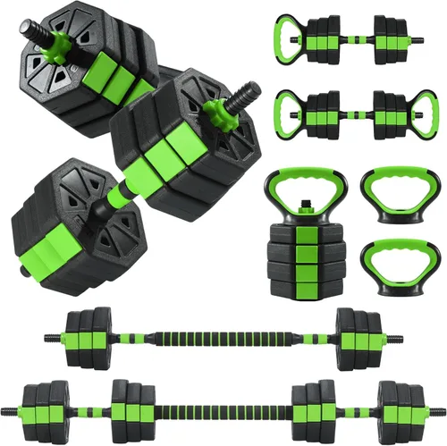 Vista 10 de Mancuernas ajustables, juego de pesas libres de 44/66/88 libras con conector, juego de mancuernas de peso 4 en 1 utilizado como kettlebells, barra