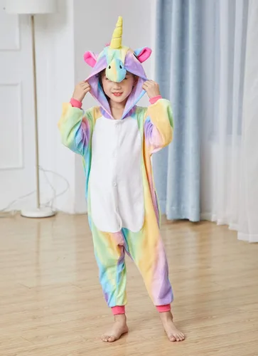 Vista 4 de Pijama unisex de unicornio para niños, disfraz de Halloween, regalo de cumpleaños