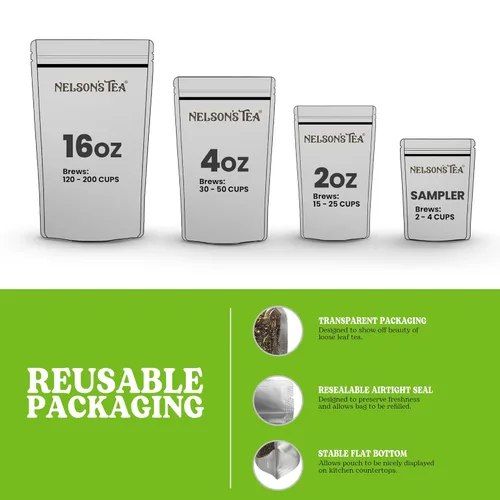 Vista 6 de Nelson's Tea Trufa de chocolate y frambuesa: té negro de hojas sueltas con hoja de frambuesa, rooibos de chocolate, esencia de trufa, granos