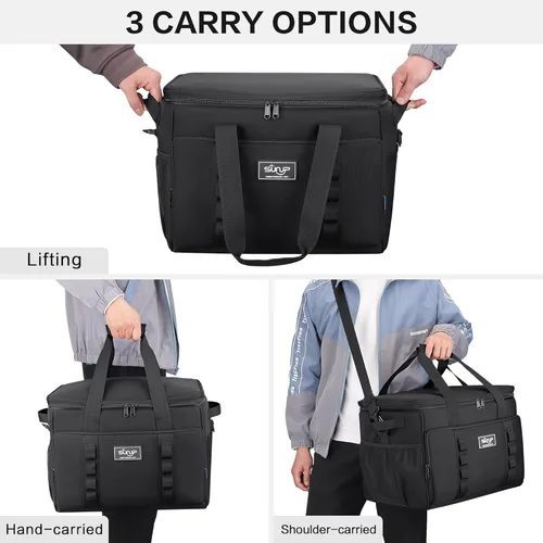 Vista 5 de SUNUP 48 Cans Soft Sided Insulated Cooler Bag, Collapsible Large Lightweight Ice Chest, Portable Leak-Proof Cooler for Travel, Camping, Beach