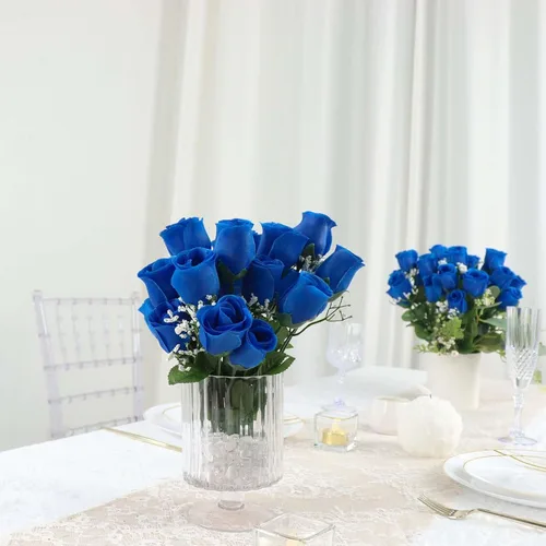 Vista 10 de Efavormart 12 arbustos Ramos de capullos de rosas artificiales de seda de primera calidad