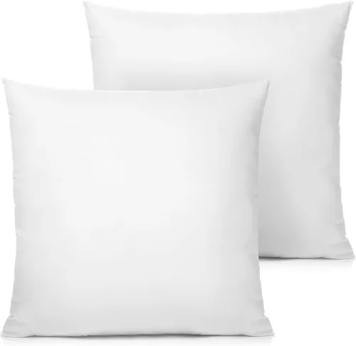 Vista 4 de Yowzer Formas de almohada de 15 x 15 pulgadas, paquete de 2 fundas de almohada para cojines, formas de almohada de felpa de polialgodón, almohadas