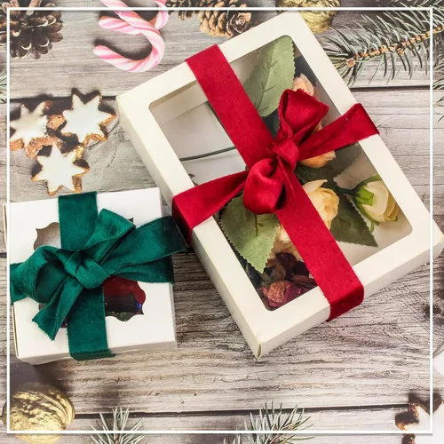 Vista 5 de Cinta de terciopelo de doble cara verde polvoriento, 1 pulgada, 10 yardas, cintas de terciopelo para decoración de coronas de Navidad, envoltura