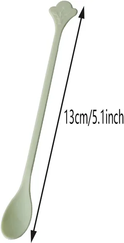 Vista 5 de Cuchara de café, 100 unidades, 5.1 in/5.1 pulgadas, mini cucharas desechables para té y azúcar, agitadores de plástico de grado alimenticio, palitos
