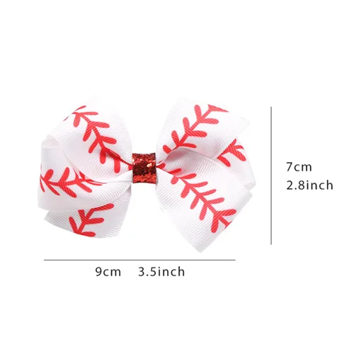 Vista 6 de Pinzas para el cabello blancas y corbata de anillo con lazo de alegría BBG47 (B1-Set 2 piezas)