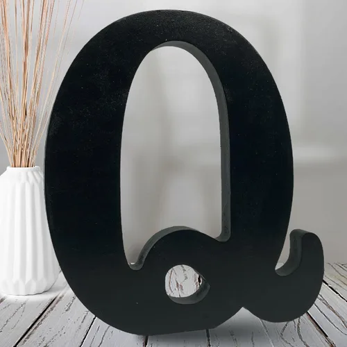 Vista 17 de AOCEAN Letras de madera negra de 8 pulgadas, letras de madera sin terminar para decoración de Halloween, letras decorativas de pie, decoración