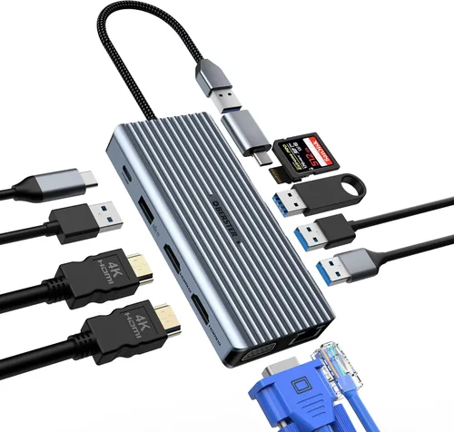 Vista 12 de Docking Station, USB C Hub, TOP with 4K HDMI, 100w PD, USB 3.0