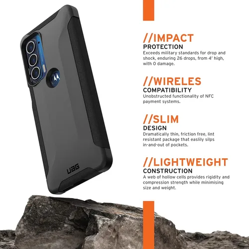 Vista 3 de URBAN ARMOR GEAR UAG - Funda protectora hecha para Motorola Moto Edge 2021 (solo modelos de EE. UU. y CA) de 6.8 pulgadas, resistente, elegante, a