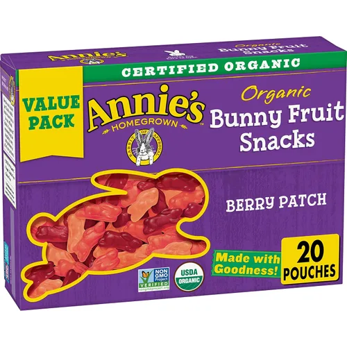 Vista 9 de Annie's Bocadillos orgánicos de frutas de conejito, sin gluten, 5 bolsas, 4 onzas (paquete de 10)