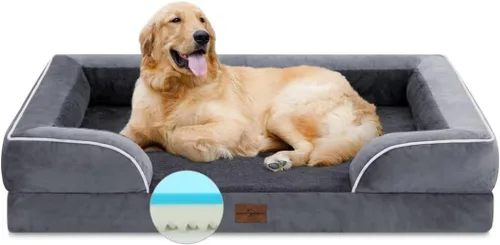 Vista 274 de Comfort Expression - Cama ortopédica para perros medianos de 30x20 pulgadas, cama impermeable de espuma de huevera para mascotas medianas