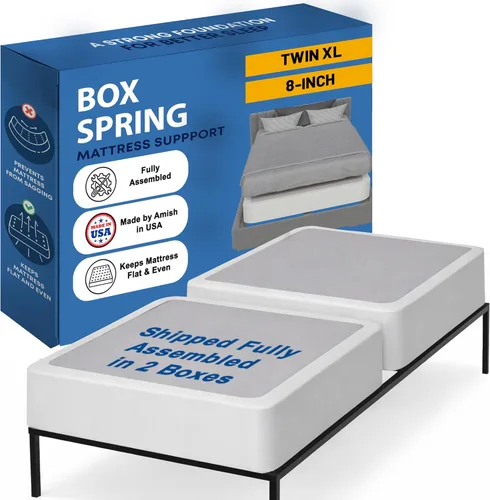 Vista 14 de Greaton, Base de cama con somier, tamaño individual, base de colchón de madera de 2 pulgadas, fabricada en Estados Unidos, silenciosa, sin ruido, 2